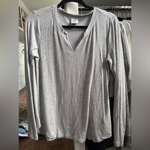 Women's Gray V-Neck Top
